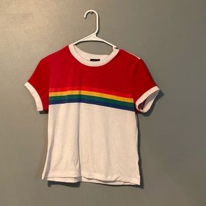 Rainbow striped top